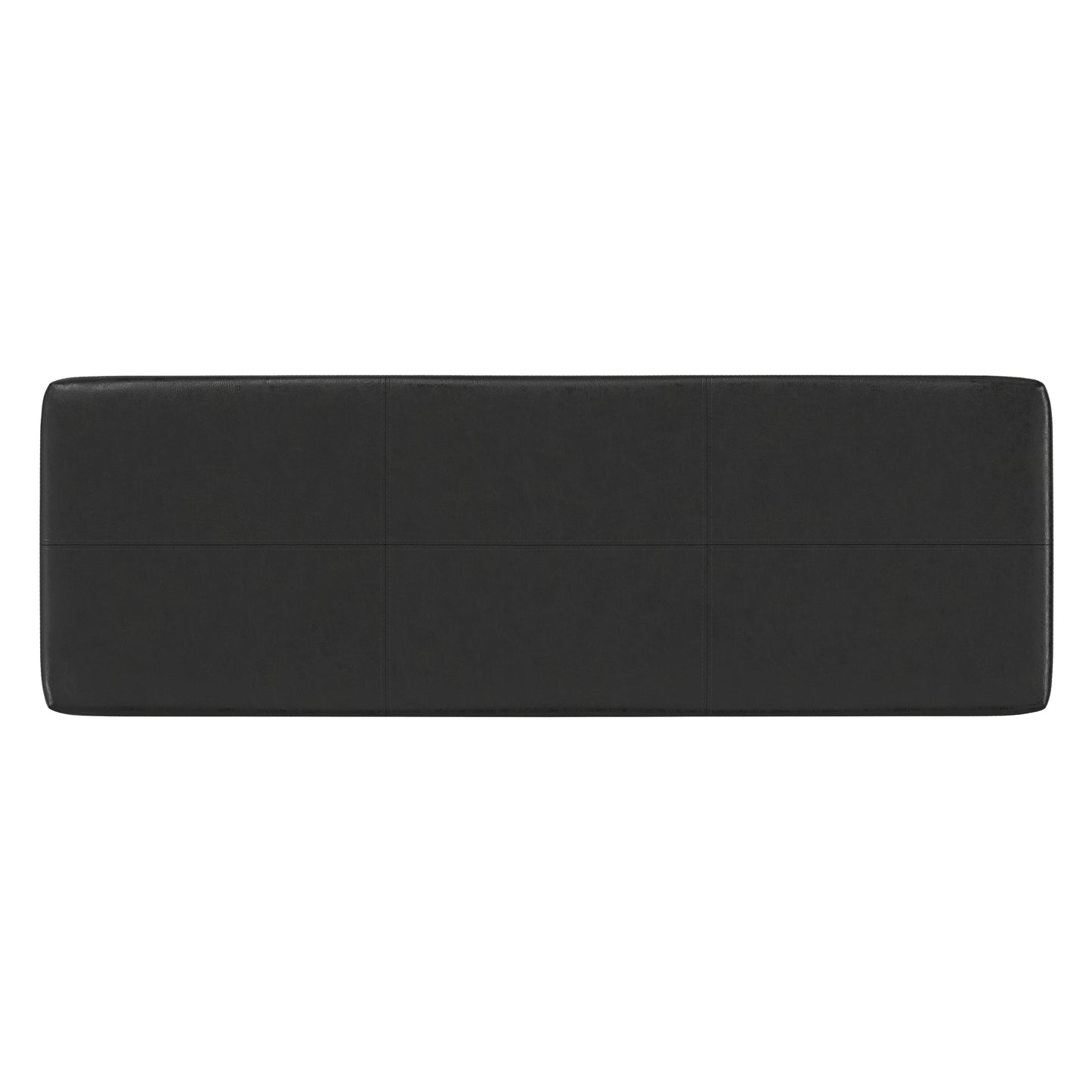 Distressed Black Distressed Vegan Leather | Carlson Ottoman Bench in Distressed Vegan Leather