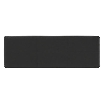 Distressed Black Distressed Vegan Leather | Carlson Ottoman Bench in Distressed Vegan Leather