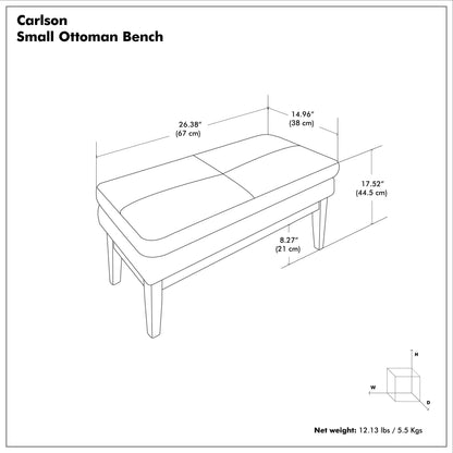 Distressed Saddle Brown | Carlson Small Ottoman Bench