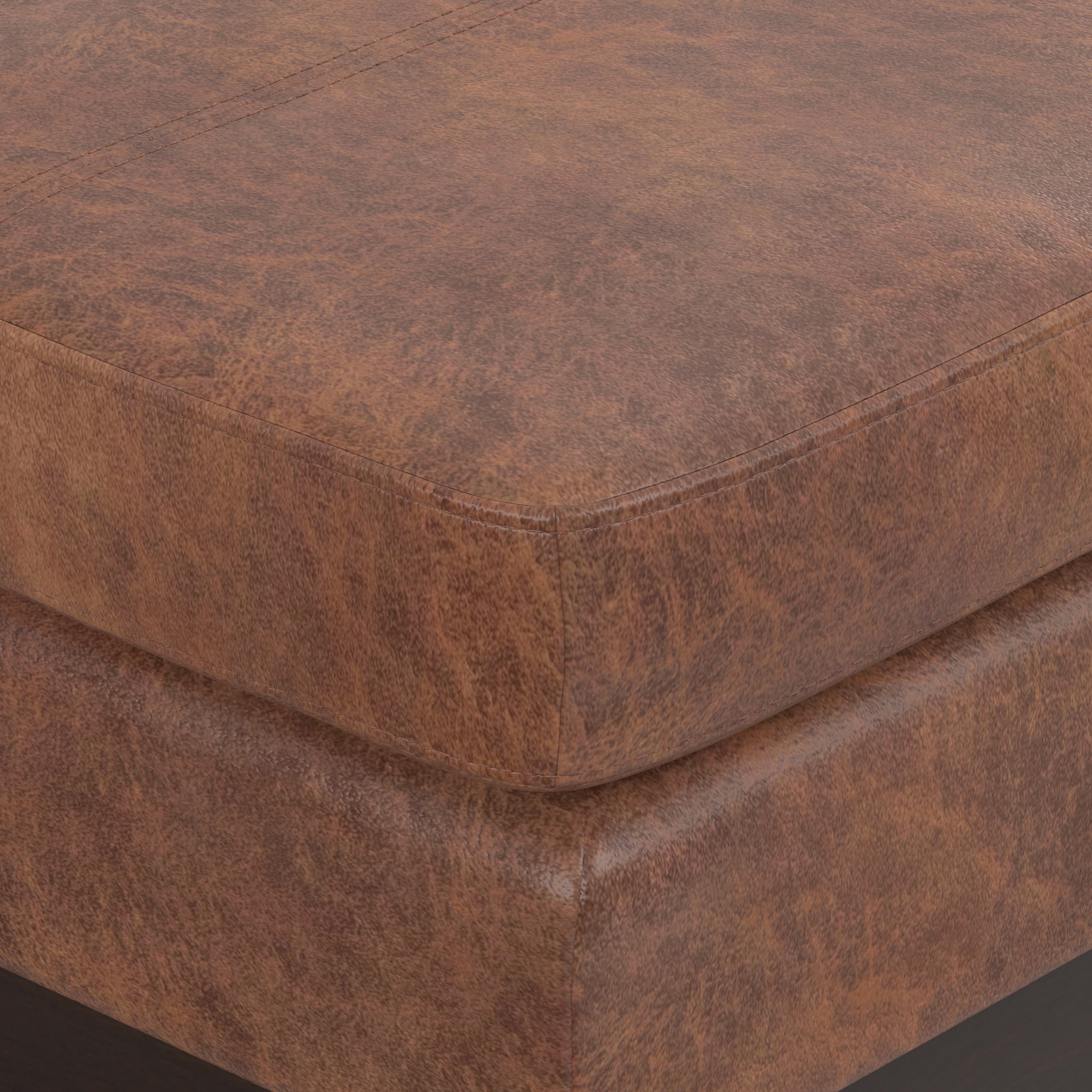 Distressed Saddle Brown | Carlson Small Ottoman Bench