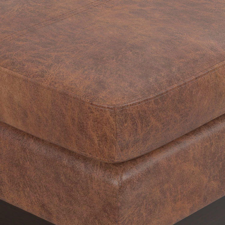 Distressed Saddle Brown | Carlson Small Ottoman Bench