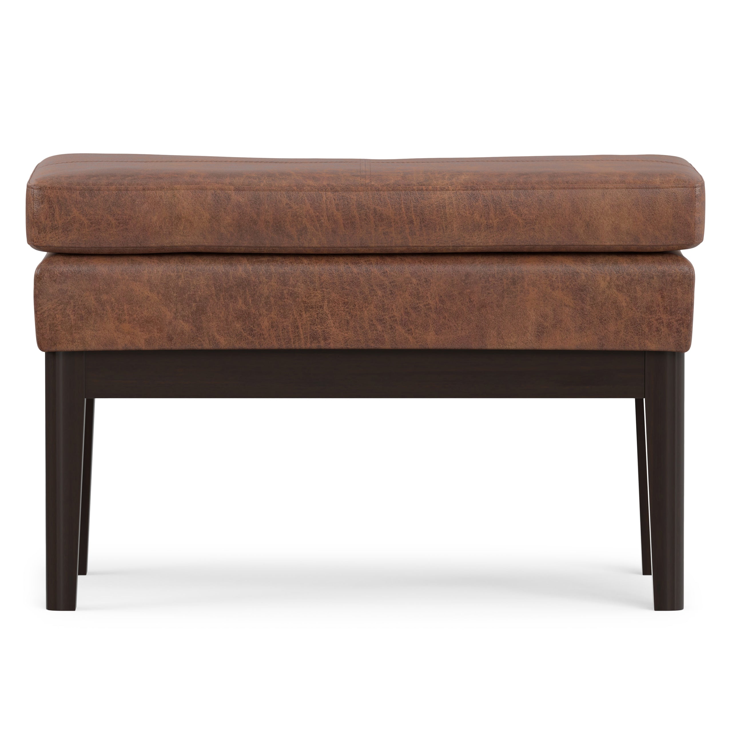 Distressed Saddle Brown | Carlson Small Ottoman Bench