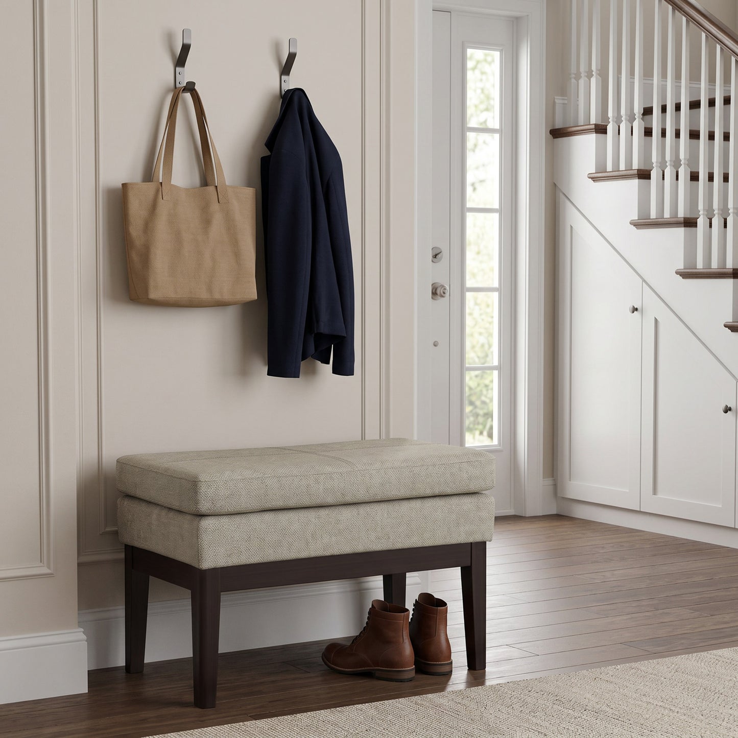 Light Grey | Carlson Small Ottoman Bench