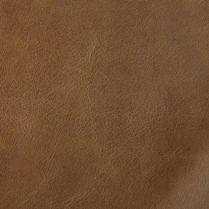 Caramel Brown Genuine Top Grain Leather | Morrison Ottoman in Genuine Top Grain Leather