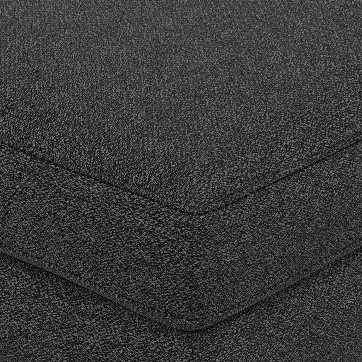 Charcoal Grey Woven-Blend Fabric | Morrison Ottoman