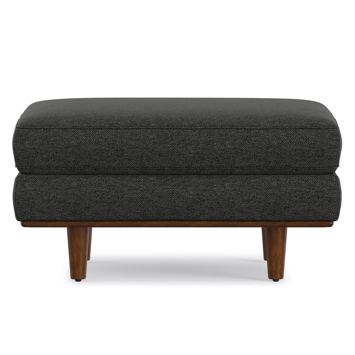 Charcoal Grey Woven-Blend Fabric | Morrison Ottoman