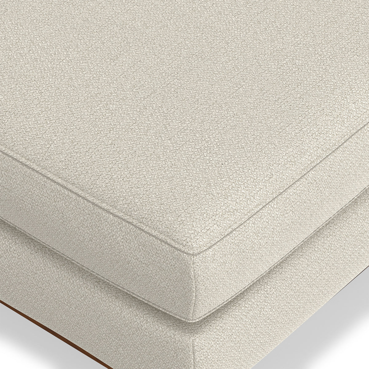 Cream White Woven-Blend Fabric | Morrison Ottoman
