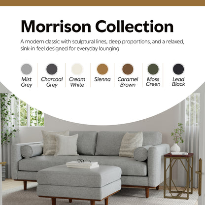 Mist Grey Woven-Blend Fabric | Morrison Ottoman