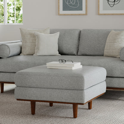 Mist Grey Woven-Blend Fabric | Morrison Ottoman