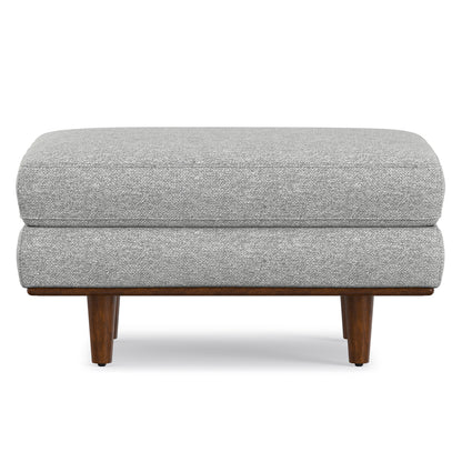 Mist Grey Woven-Blend Fabric | Morrison Ottoman
