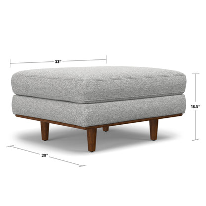 Mist Grey Woven-Blend Fabric | Morrison Ottoman