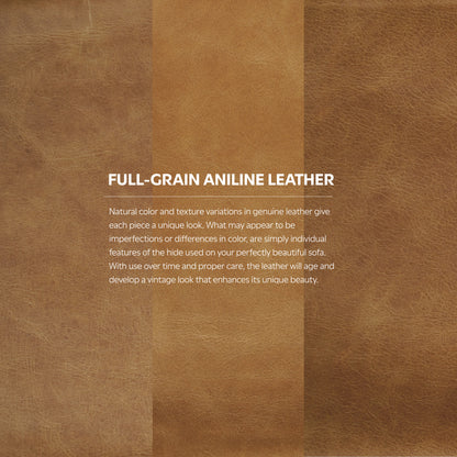 Sienna Genuine Top Grain Leather | Morrison Ottoman in Genuine Top Grain Leather