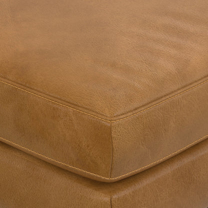 Sienna Genuine Top Grain Leather | Morrison Ottoman in Genuine Top Grain Leather