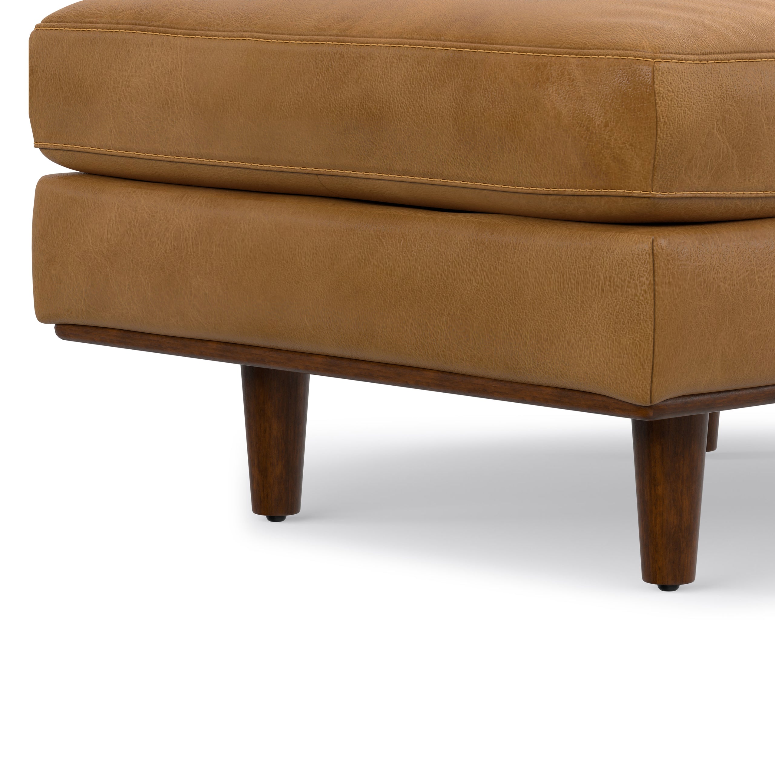 Sienna Genuine Top Grain Leather | Morrison Ottoman in Genuine Top Grain Leather