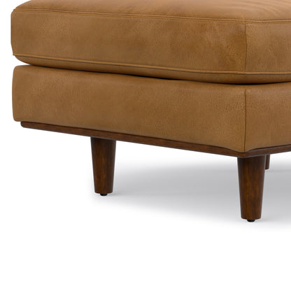 Sienna Genuine Top Grain Leather | Morrison Ottoman in Genuine Top Grain Leather