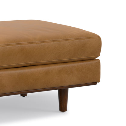 Sienna Genuine Top Grain Leather | Morrison Ottoman in Genuine Top Grain Leather