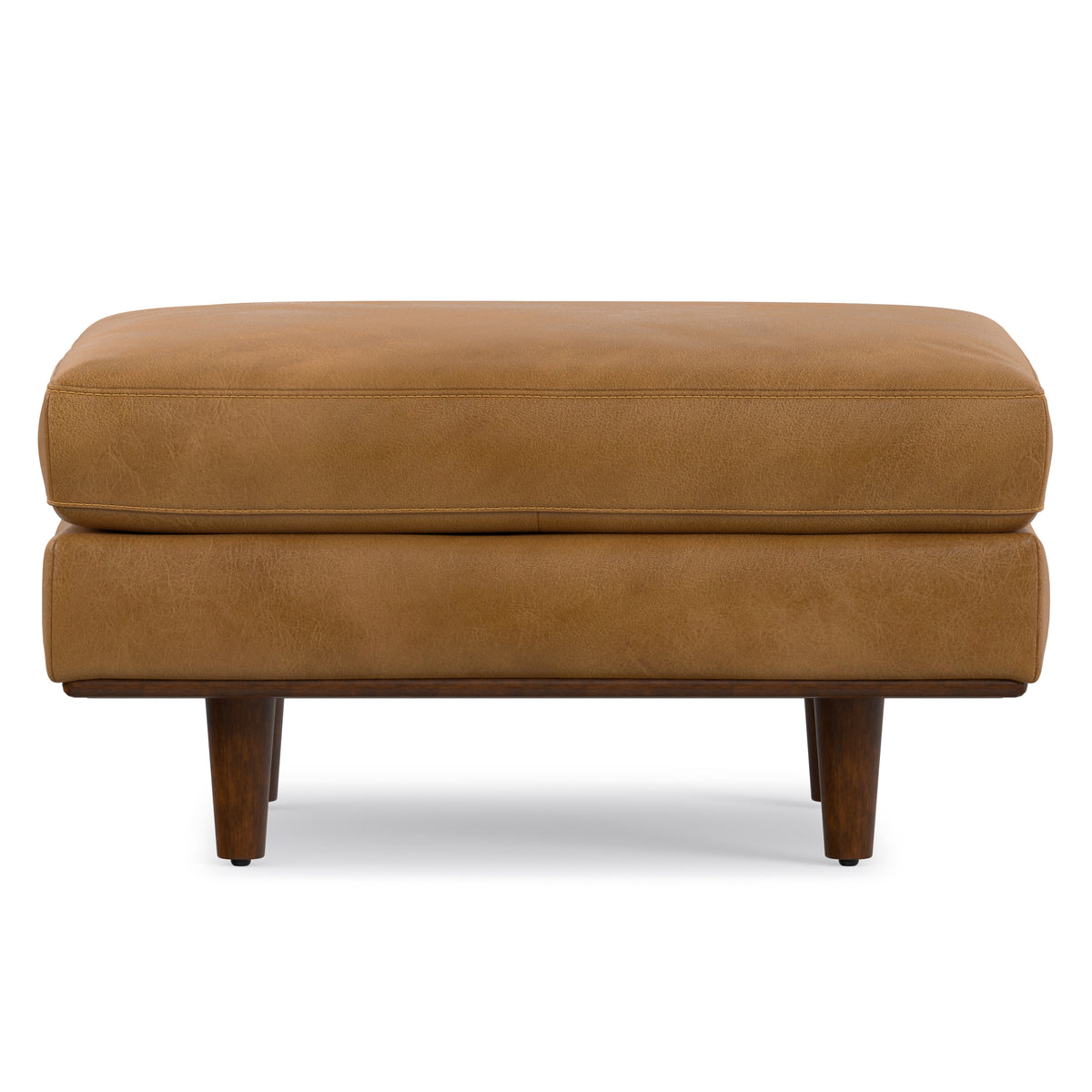 Sienna Genuine Top Grain Leather | Morrison Ottoman in Genuine Top Grain Leather