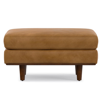 Sienna Genuine Top Grain Leather | Morrison Ottoman in Genuine Top Grain Leather