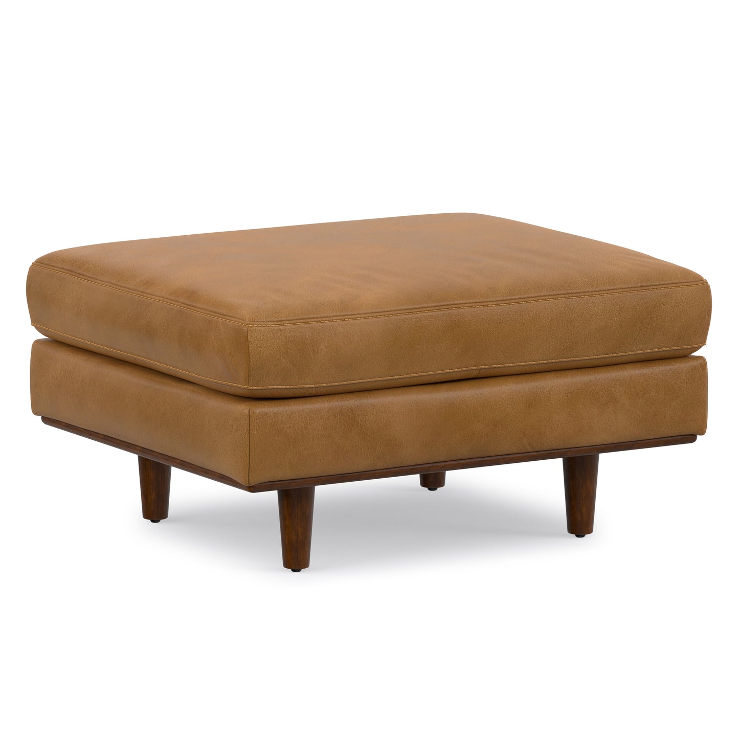 Sienna Genuine Top Grain Leather | Morrison Ottoman in Genuine Top Grain Leather