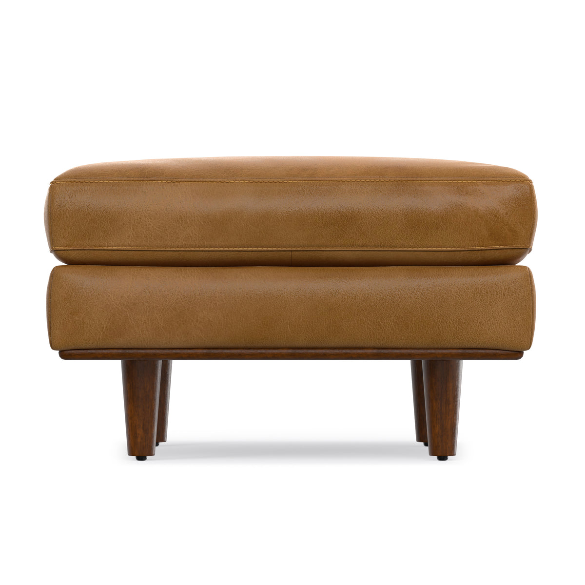 Sienna Genuine Top Grain Leather | Morrison Ottoman in Genuine Top Grain Leather
