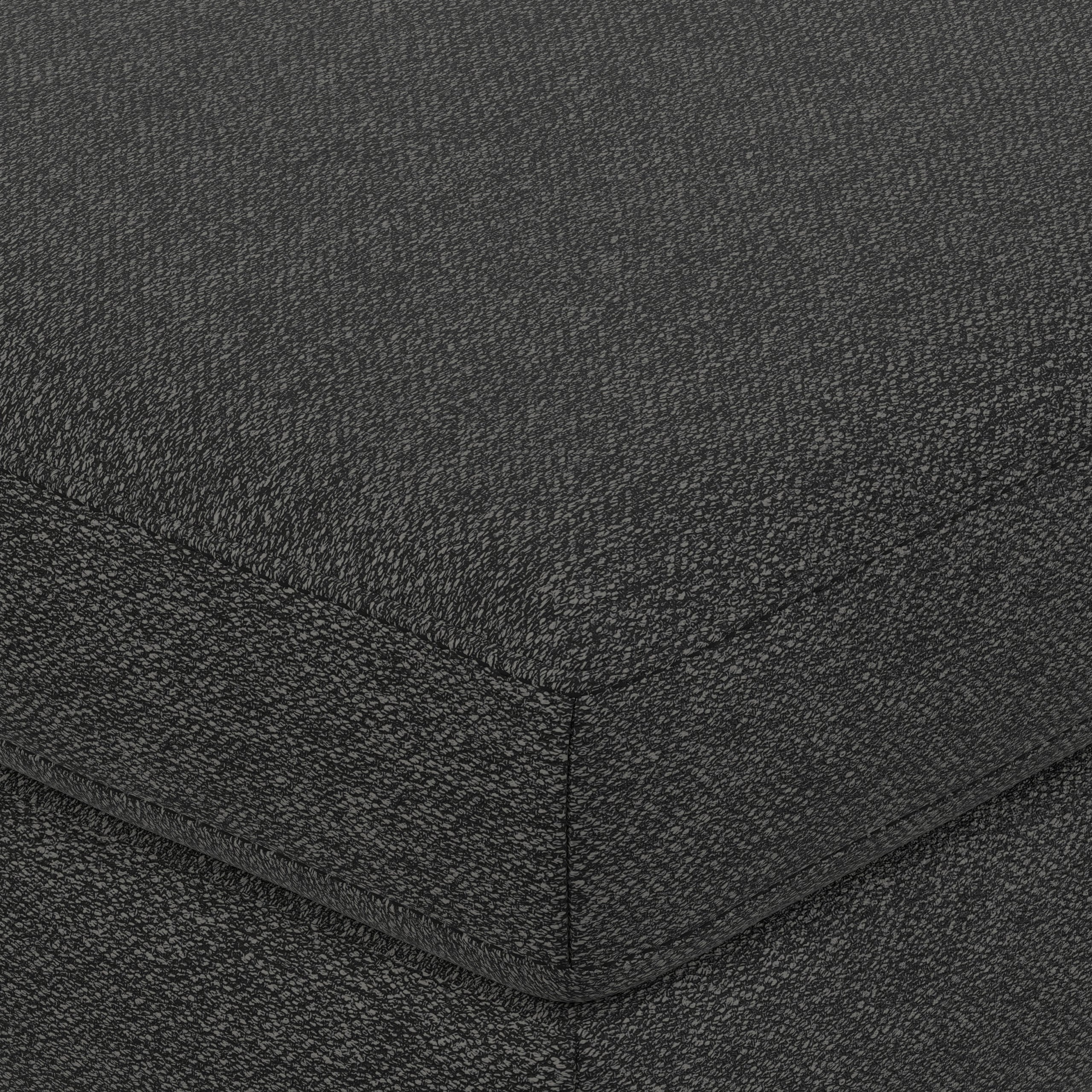 Charcoal Grey Woven-Blend Fabric | Morrison Large Rectangular Ottoman