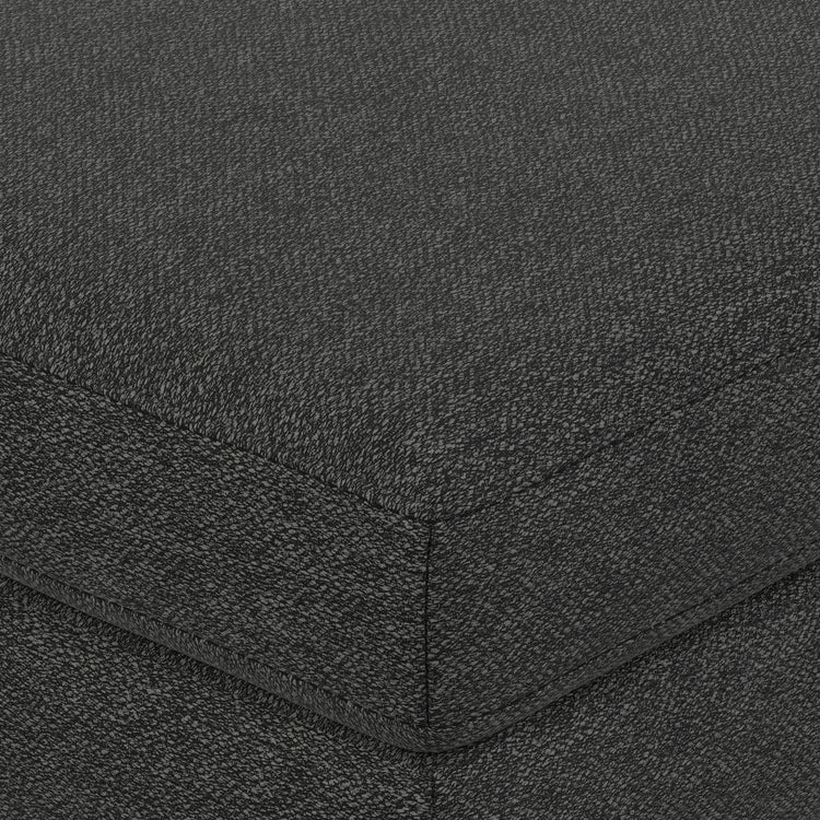 Charcoal Grey Woven-Blend Fabric | Morrison Large Rectangular Ottoman