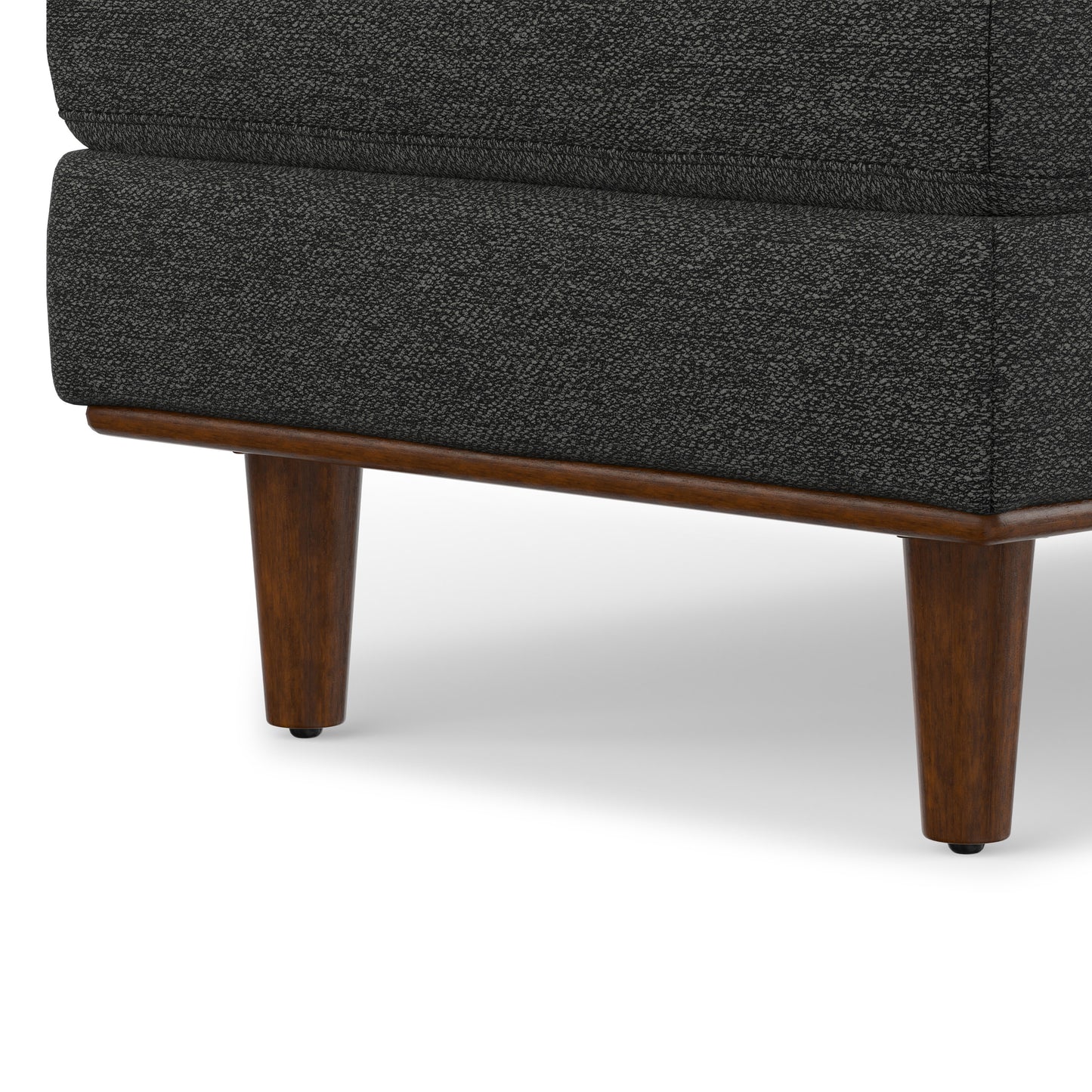 Charcoal Grey Woven-Blend Fabric | Morrison Large Rectangular Ottoman