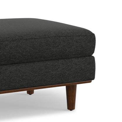 Charcoal Grey Woven-Blend Fabric | Morrison Large Rectangular Ottoman