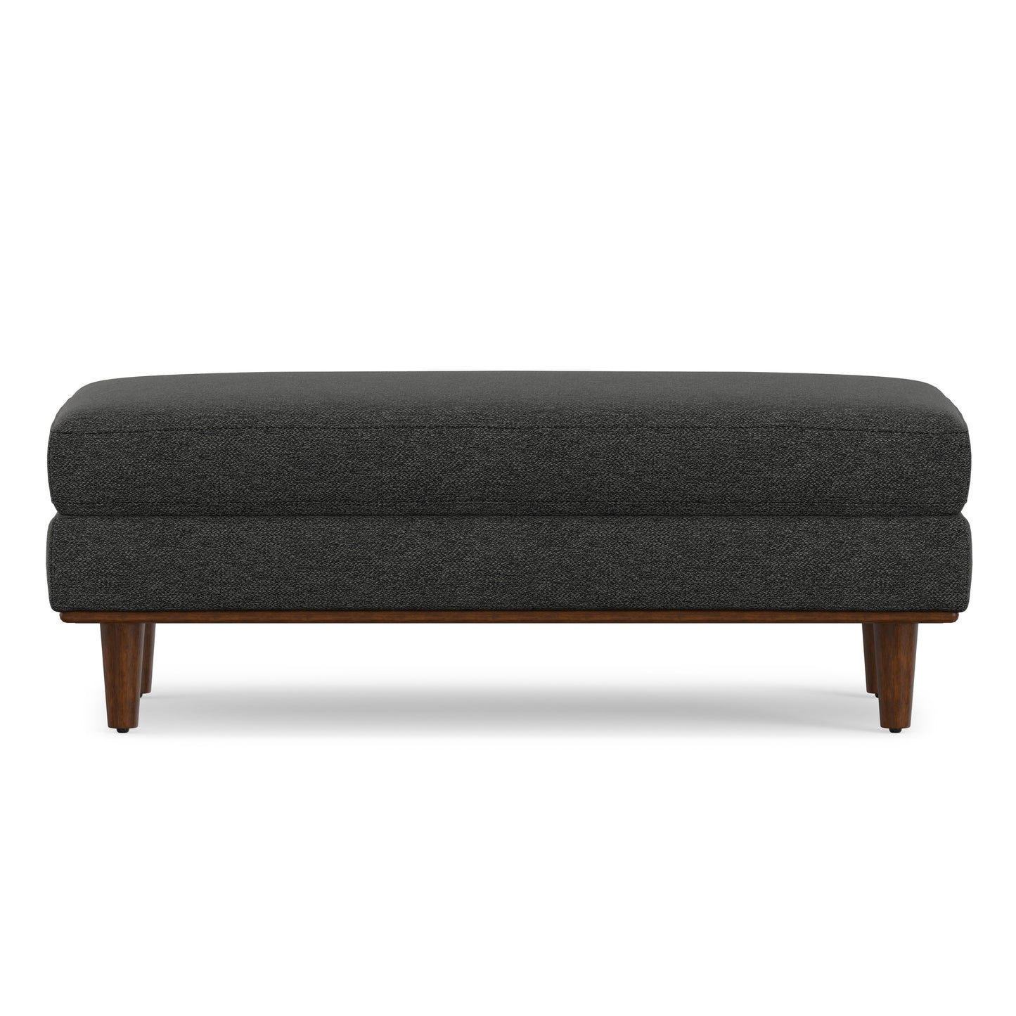 Charcoal Grey Woven-Blend Fabric | Morrison Large Rectangular Ottoman