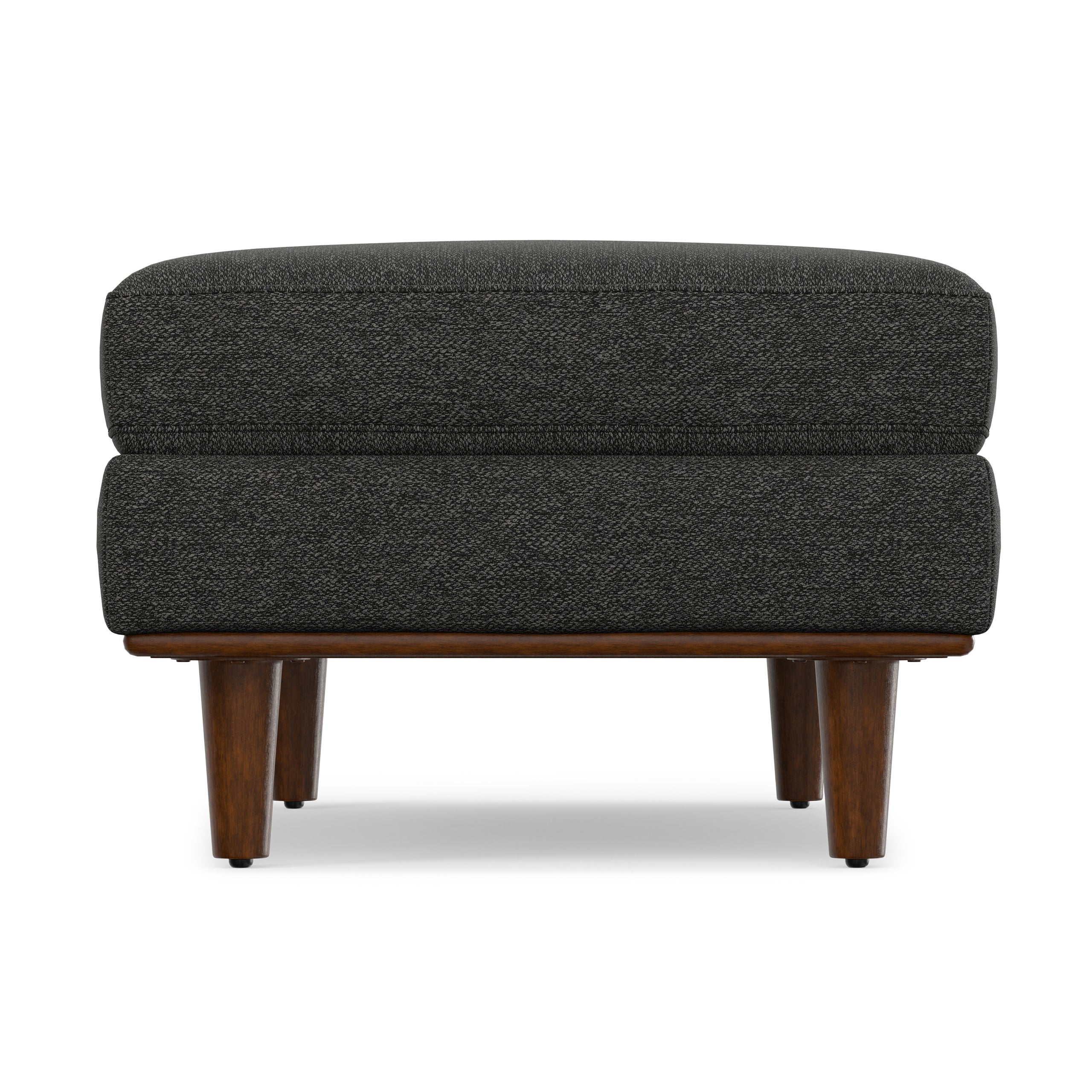 Charcoal Grey Woven-Blend Fabric | Morrison Large Rectangular Ottoman