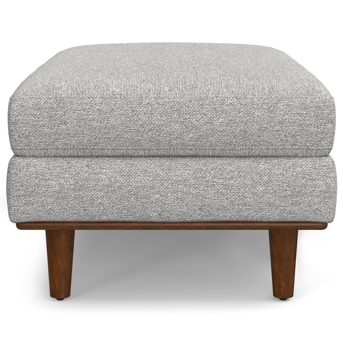 Mist Grey Woven-Blend Fabric | Morrison Large Rectangular Ottoman