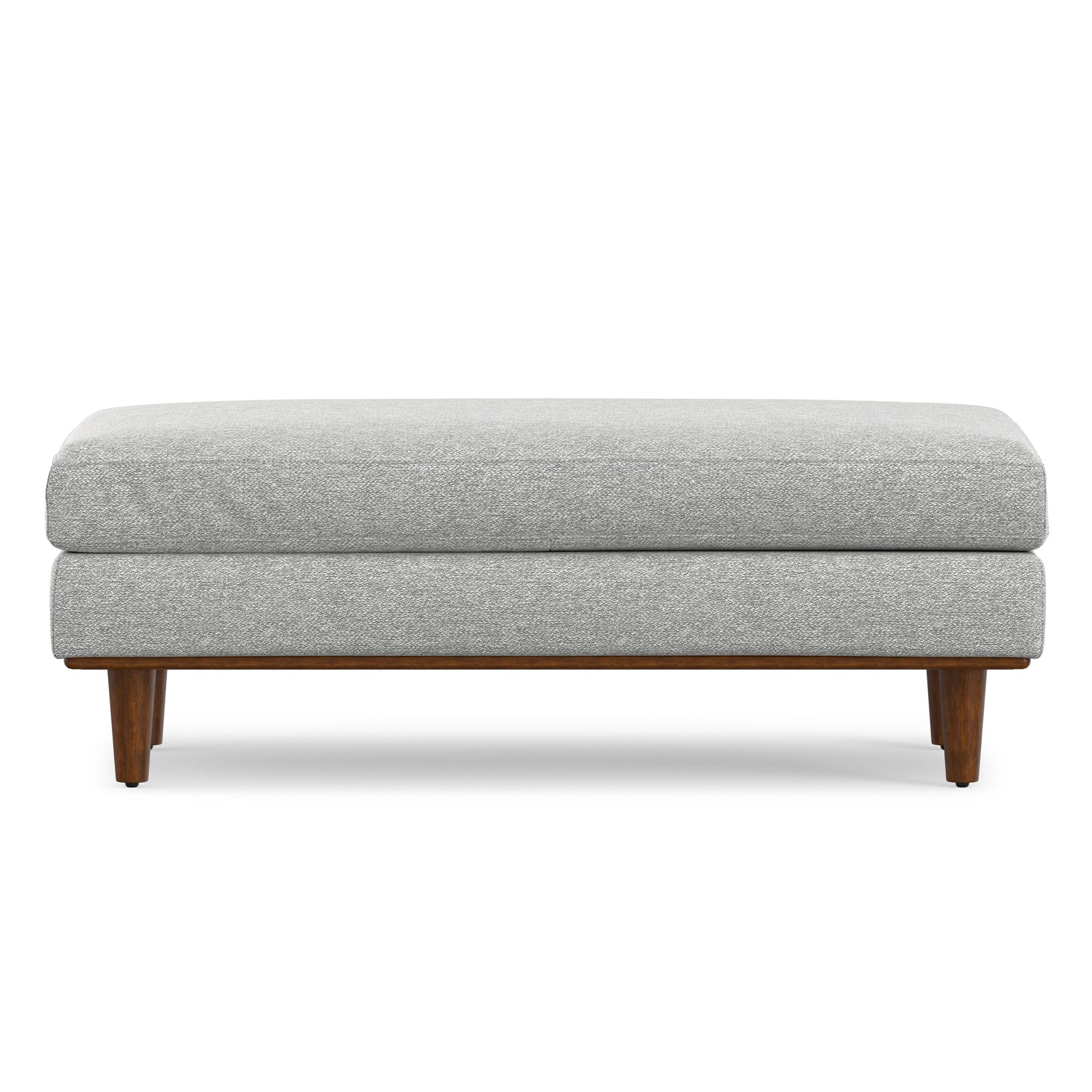 Mist Grey Woven-Blend Fabric | Morrison Large Rectangular Ottoman