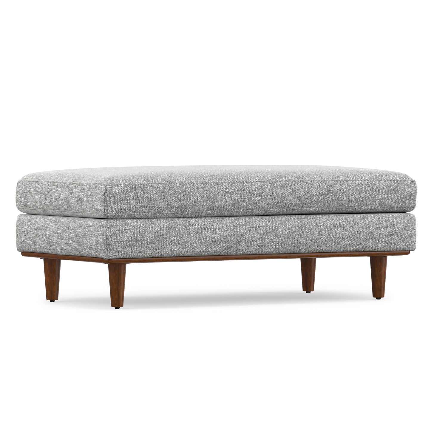 Mist Grey Woven-Blend Fabric | Morrison Large Rectangular Ottoman