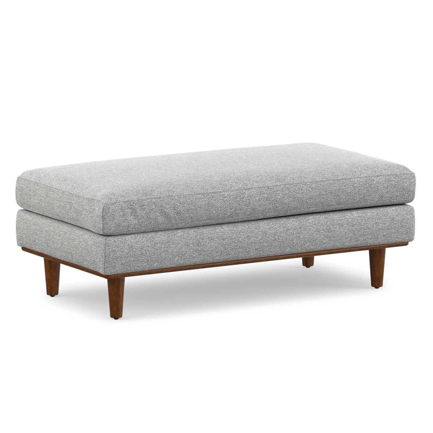 Mist Grey Woven-Blend Fabric | Morrison Large Rectangular Ottoman
