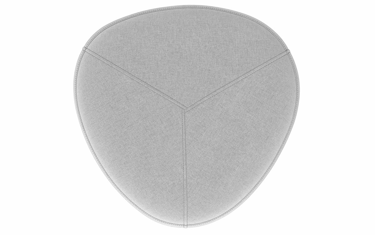 Light Grey Linen Style Fabric | Moore Small Ottoman in Linen