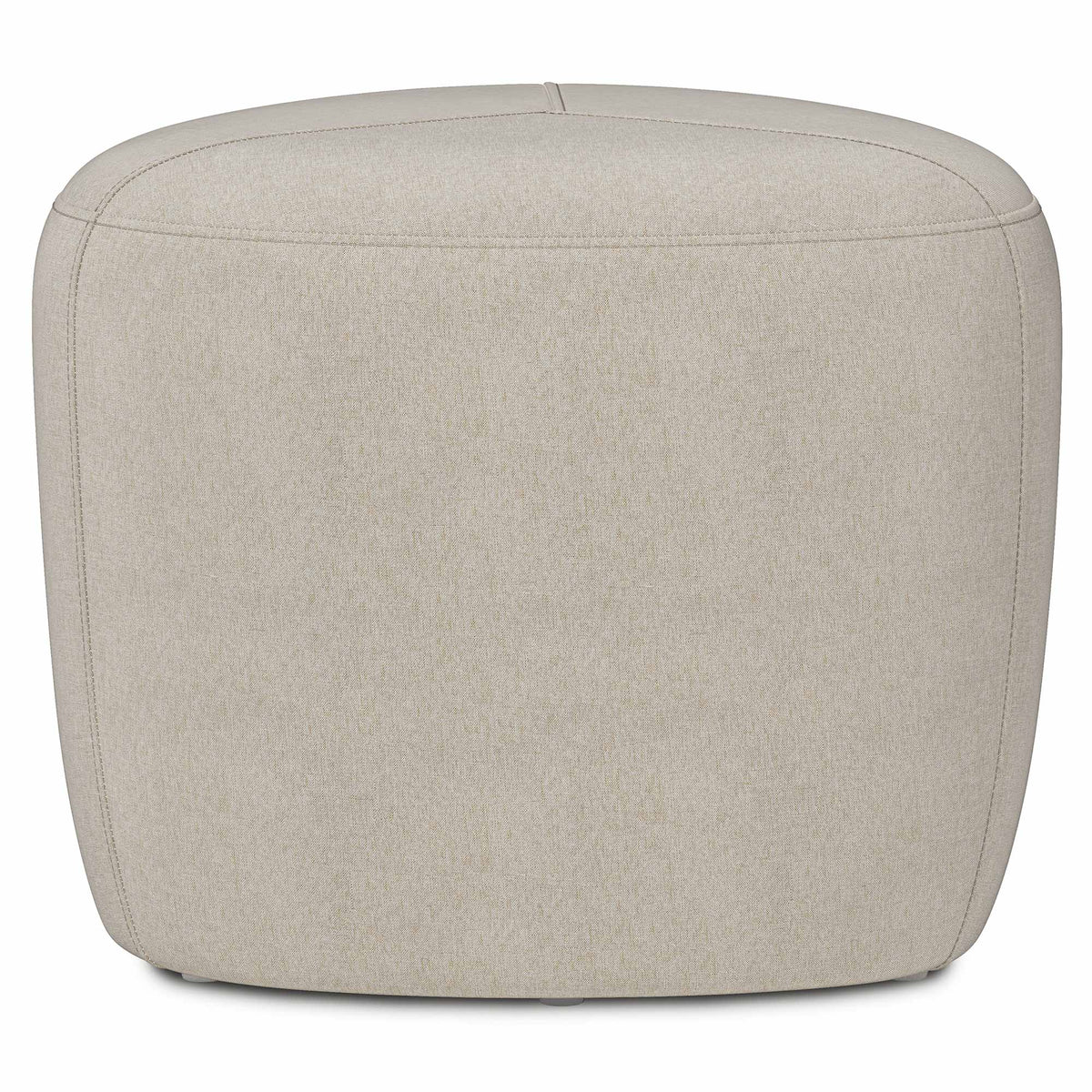 Natural Linen Style Fabric | Moore Small Ottoman in Linen