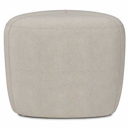 Natural Linen Style Fabric | Moore Small Ottoman in Linen