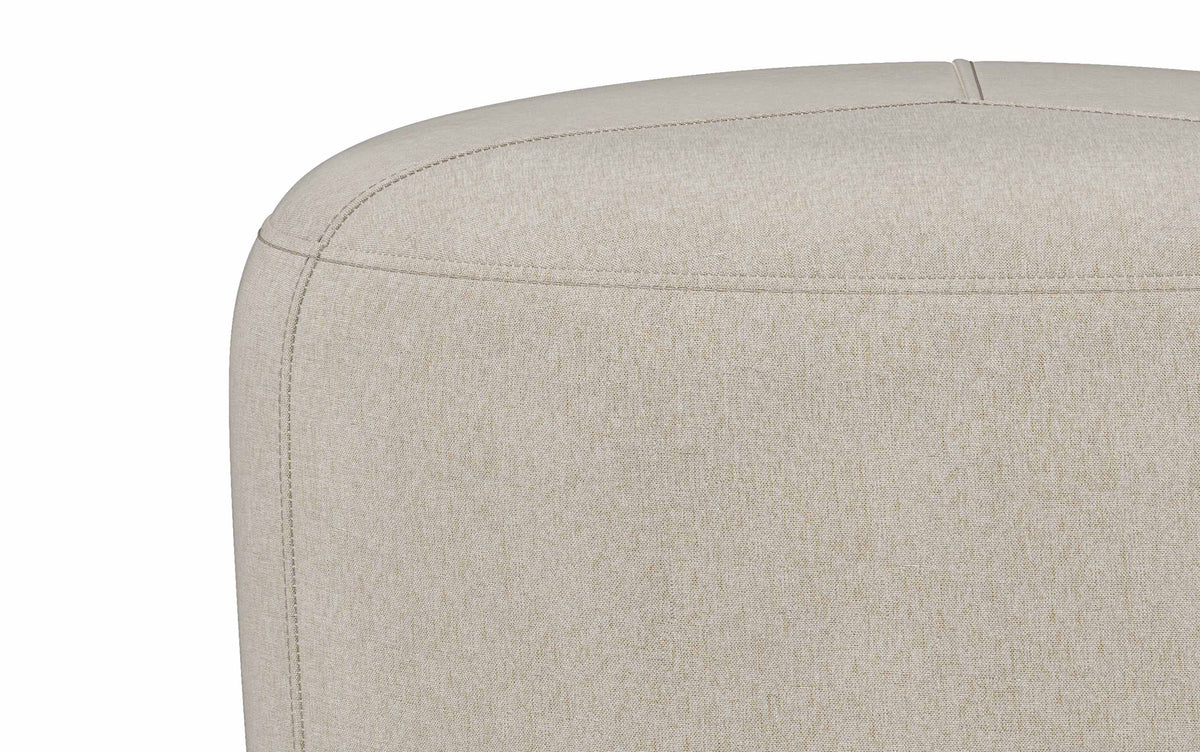 Natural Linen Style Fabric | Moore Small Ottoman in Linen