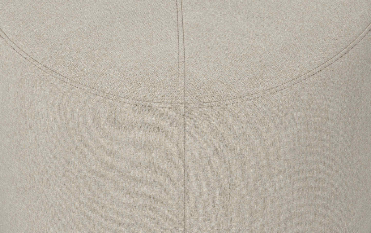 Natural Linen Style Fabric | Moore Small Ottoman in Linen