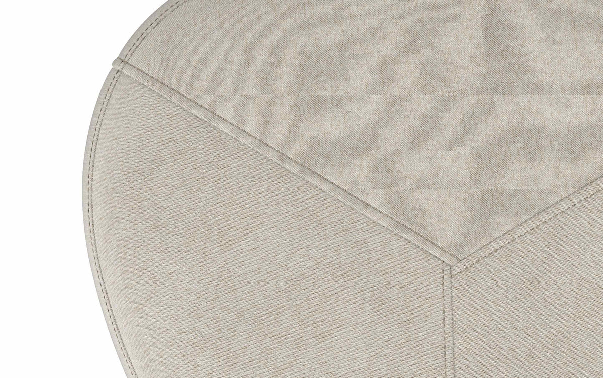 Natural Linen Style Fabric | Moore Small Ottoman in Linen