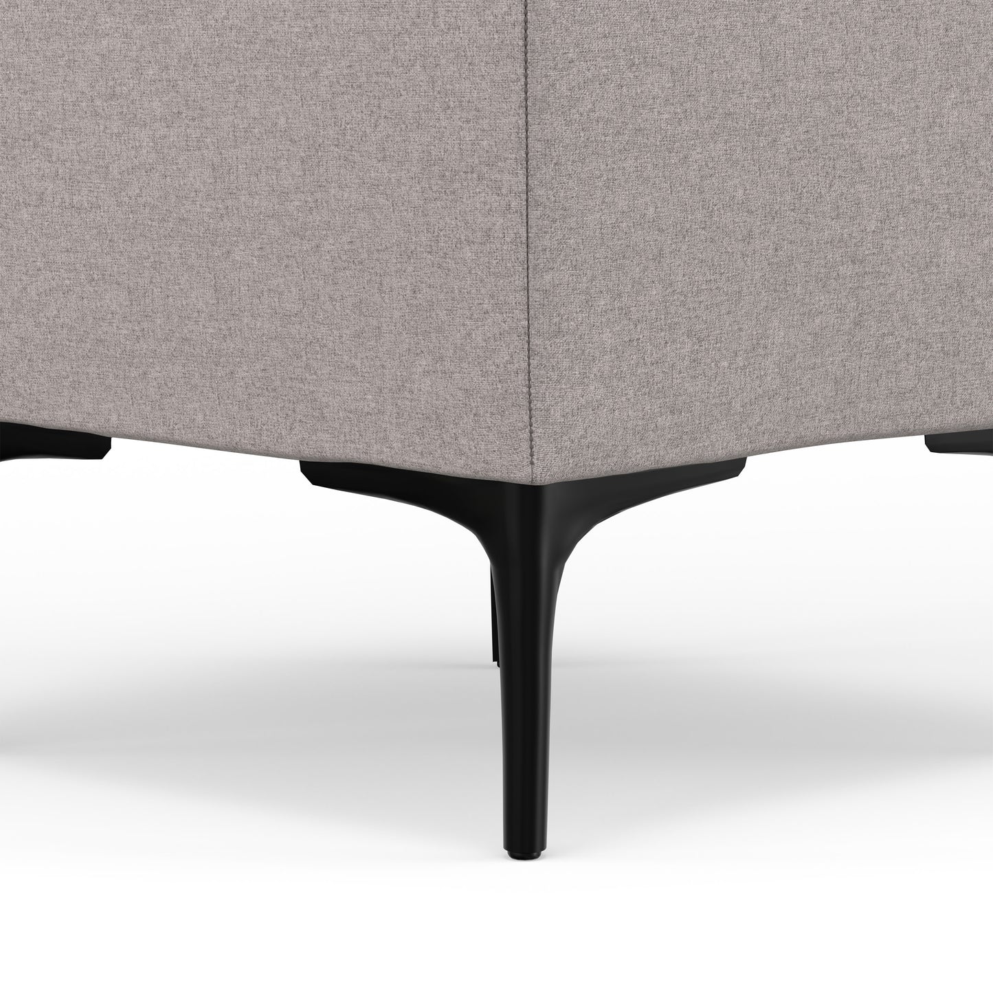 Cloud Grey Linen Style Fabric| Natasha Storage Ottoman with Tray in Linen