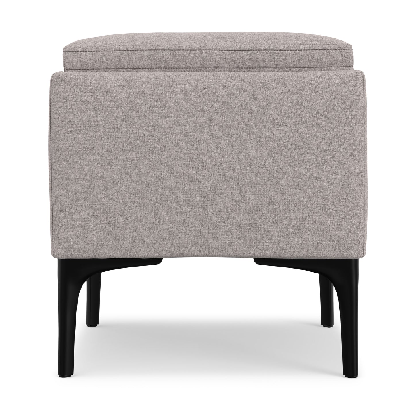 Cloud Grey Linen Style Fabric| Natasha Storage Ottoman with Tray in Linen