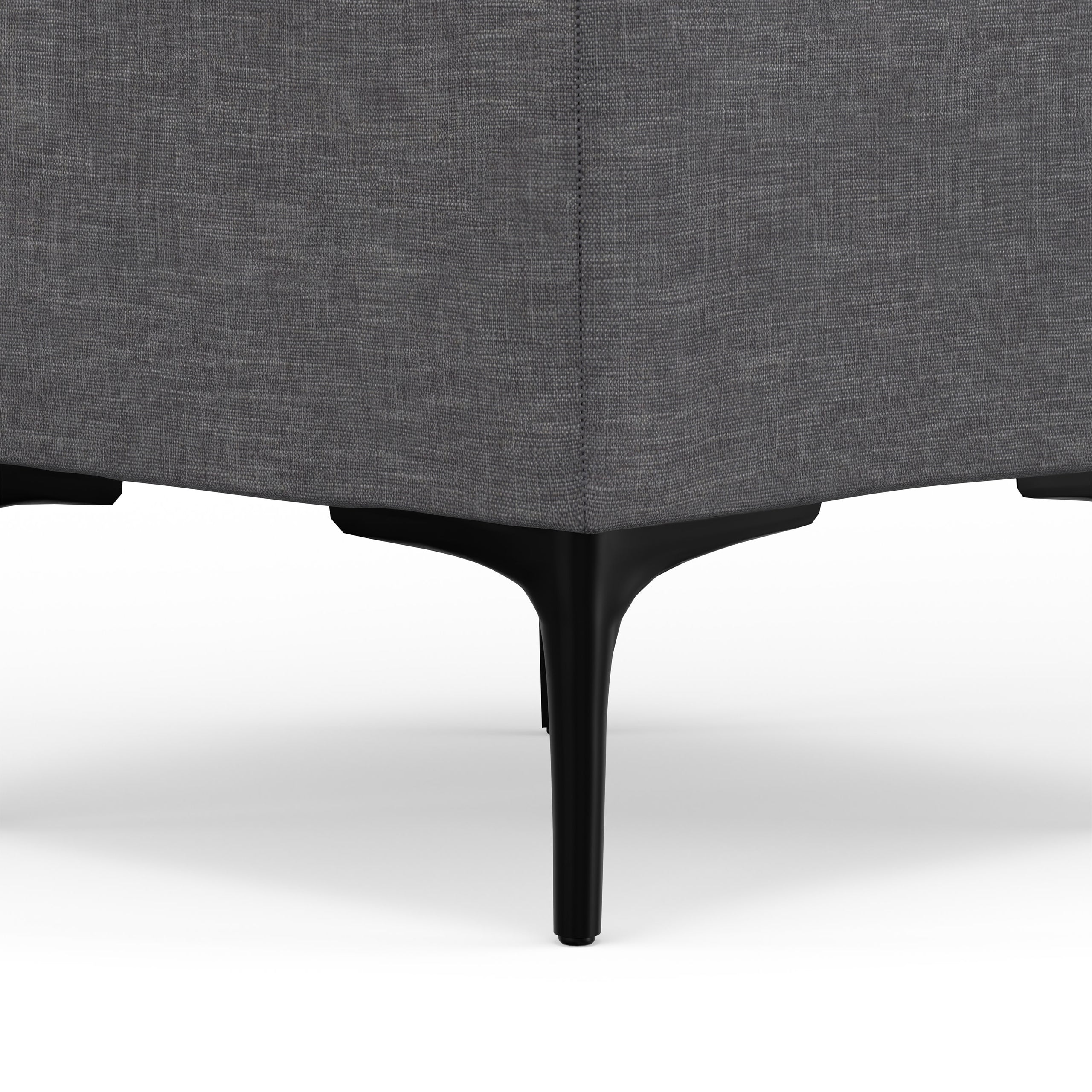 Slate Grey Linen Style Fabric| Natasha Storage Ottoman with Tray in Linen