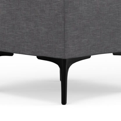 Slate Grey Linen Style Fabric| Natasha Storage Ottoman with Tray in Linen