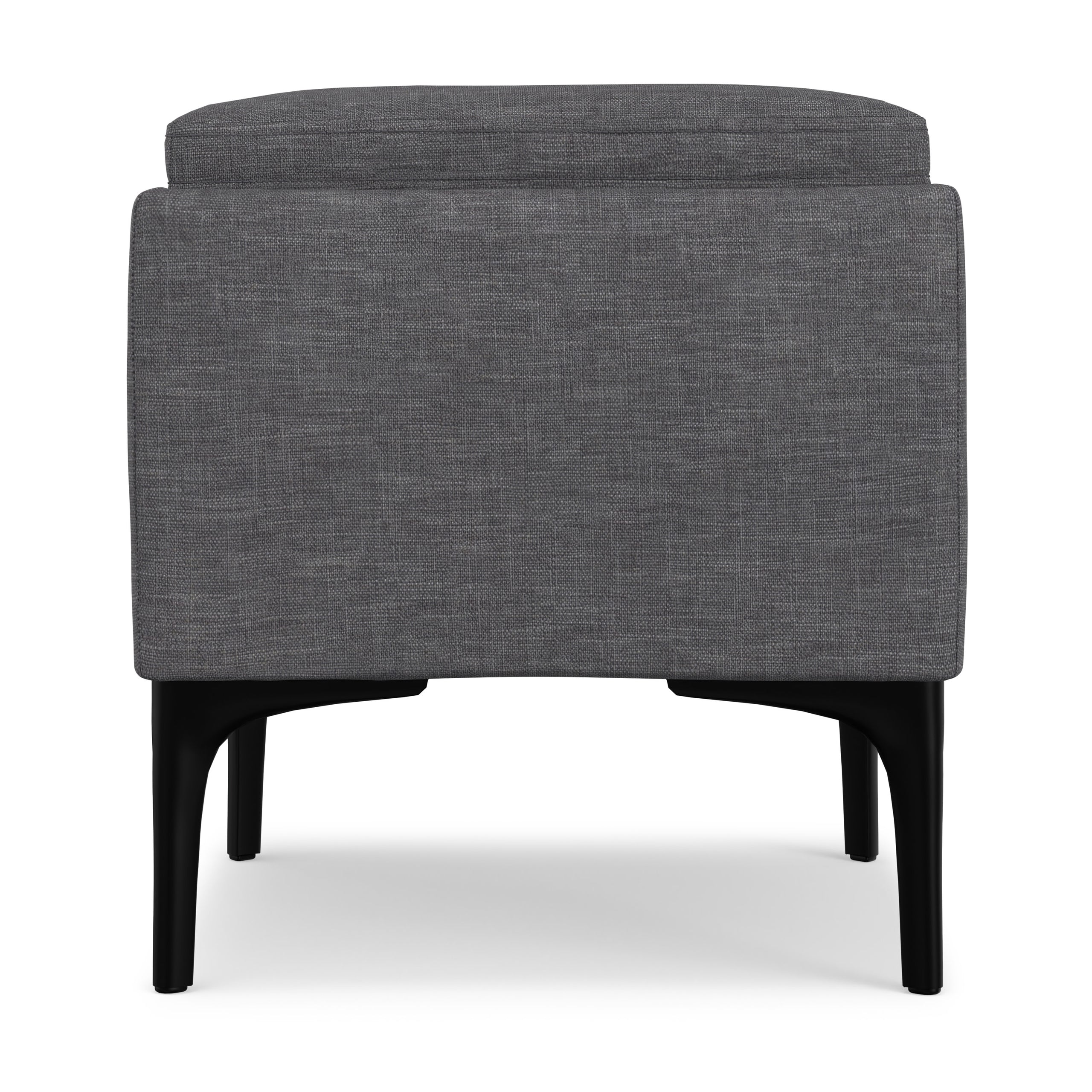 Slate Grey Linen Style Fabric| Natasha Storage Ottoman with Tray in Linen