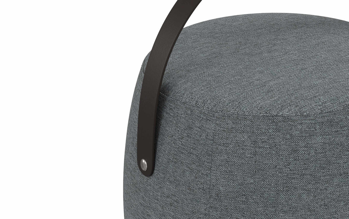 Grey Linen Style Fabric | Ramsay Footstool