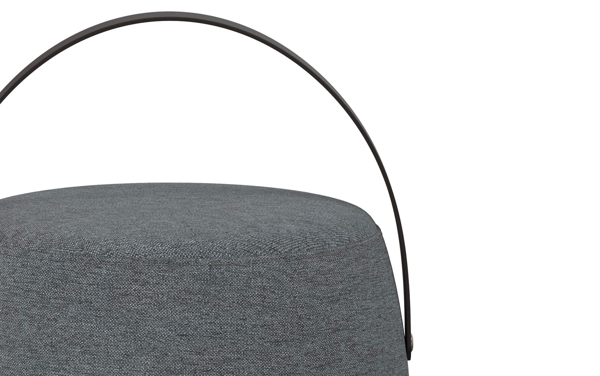 Grey Linen Style Fabric | Ramsay Footstool