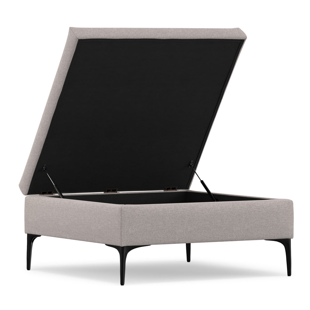 Cloud Grey Linen Style Fabric | Rebecca Coffee Table Storage Ottoman with Lift Up Lid in Linen