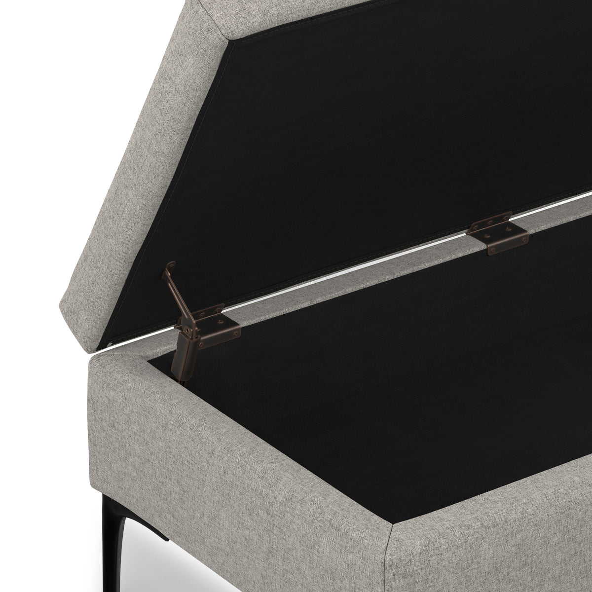 Cloud Grey Linen Style Fabric | Rebecca Large Coffee Table Storage Ottoman with Lift up Lid in Linen