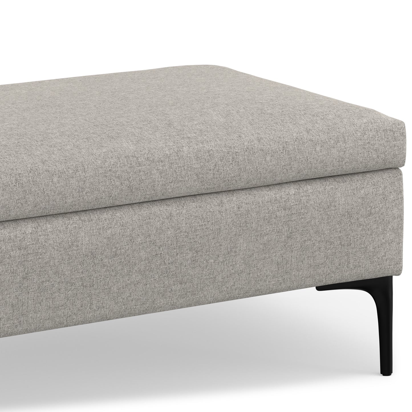 Cloud Grey Linen Style Fabric | Rebecca Large Coffee Table Storage Ottoman with Lift up Lid in Linen